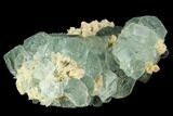Green Fluorite Crystals with Quartz - China #122016-2
